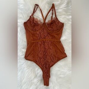 Rust Burnt Orange Lace Bodysuit